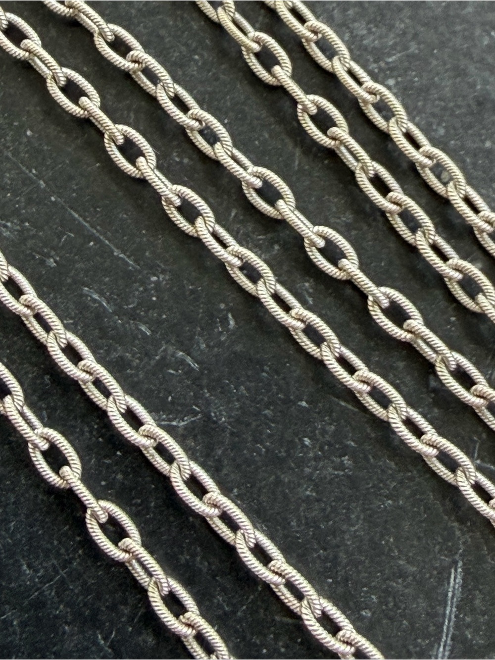 14kt White Gold heavy solid twisted Link Necklace Chain 30”